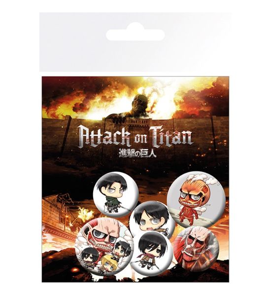 Attack On Titan: Chibi Characters Badge Pack