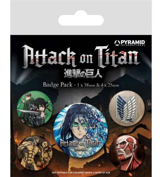 Attack on Titan: Season 4 Pin-Back Buttons 5-Pack Preorder