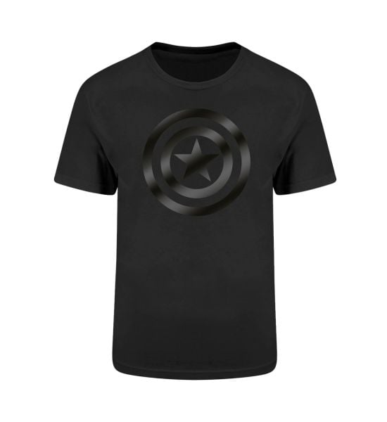 Captain America: Black On Black T-Shirt