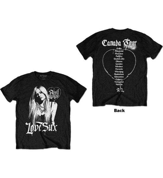 Avril Lavigne: Love Sux (Back Print) - Black T-Shirt