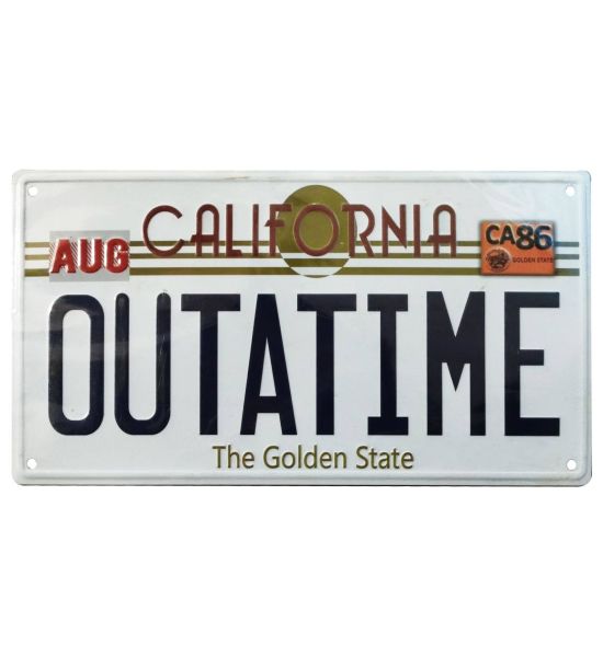 Back To The Future: DeLorean License Plate Metal Sign 'Outatime' Preorder