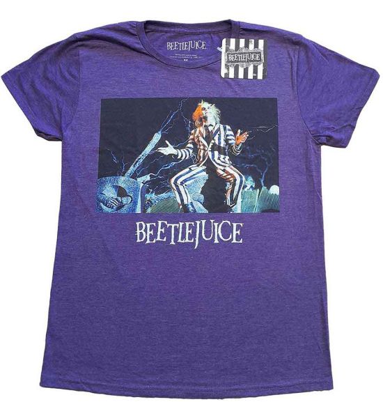 Beetlejuice: Sitting on a Tombstone - Purple T-Shirt