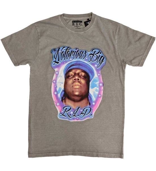 Biggie Smalls: RIP Airbrush - Grey T-Shirt