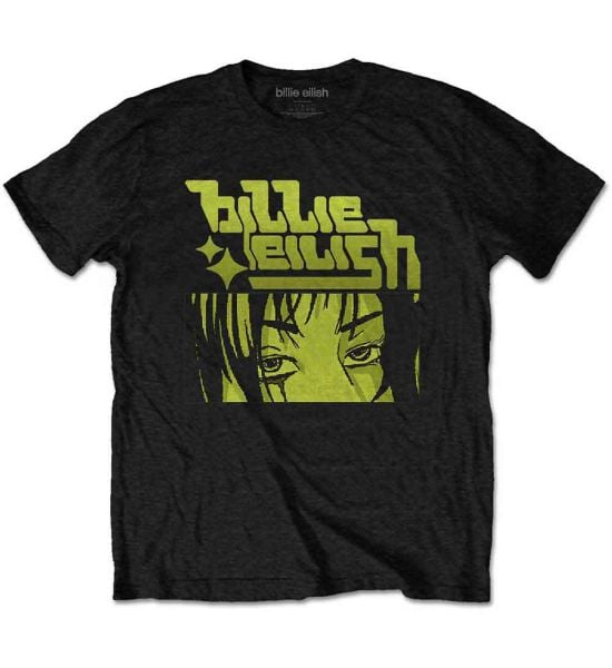 Billie Eilish: Anime Logo - Black T-Shirt