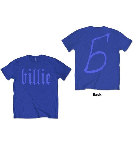 Billie Eilish: Billie 5 (Back Print) - Blue T-Shirt