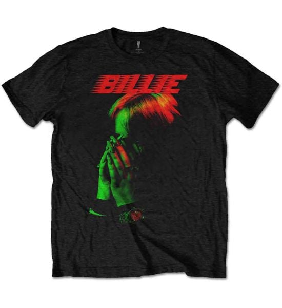 Billie Eilish: Hands Face - Black T-Shirt