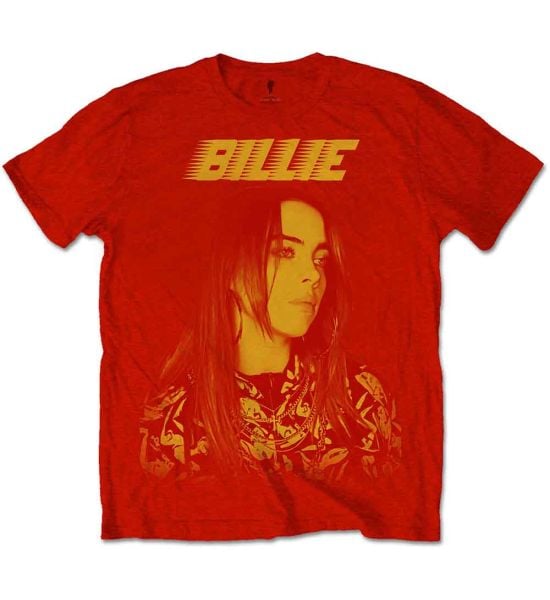 Billie Eilish: Racer Logo Jumbo - Red T-Shirt