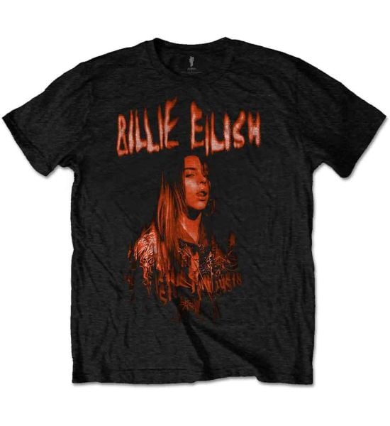 Billie Eilish: Spooky Logo - Black T-Shirt