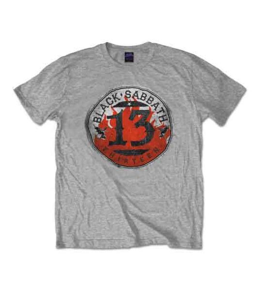 Black Sabbath: 13 Flame Circle - Grey T-Shirt