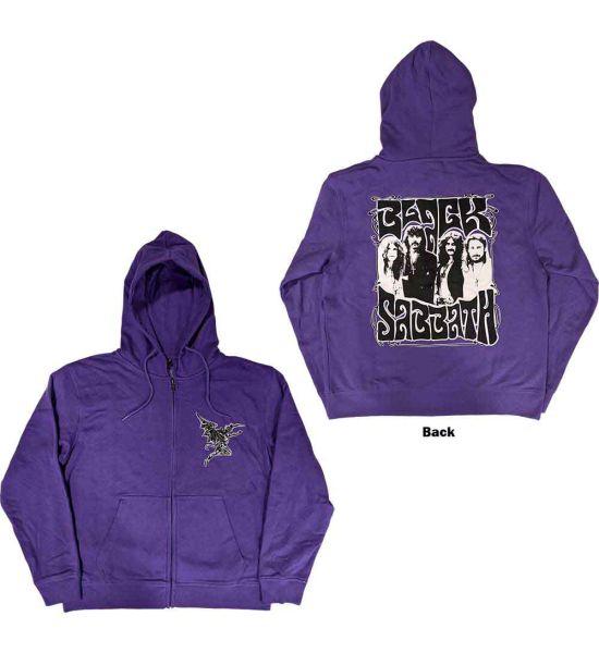 Black Sabbath: Henry Pocket Logo (Back Print) - Purple Zip-up Hoodie