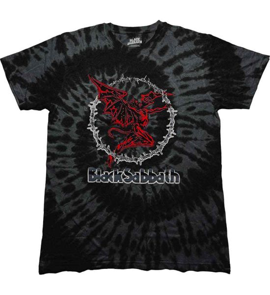 Black Sabbath: Red Henry (Dye Wash, Tie Dye) - Black T-Shirt