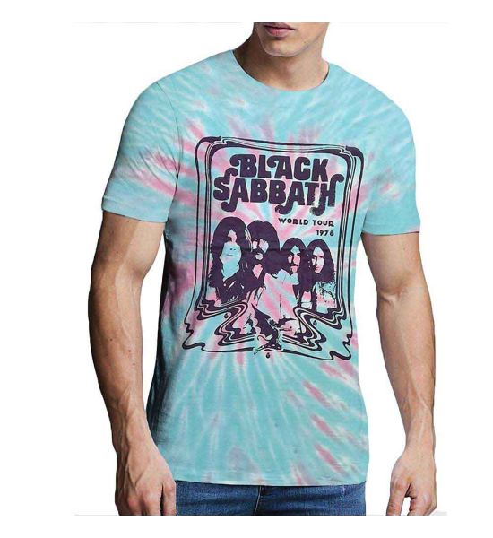 Black Sabbath: World Tour '78 (Dip Dye, Dye Wash) - Green T-Shirt