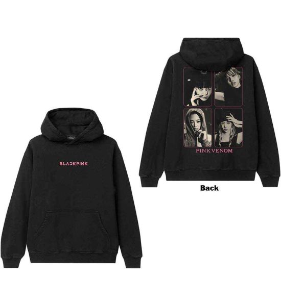 BlackPink: Pink Venom Group Photo (Back Print) - Black Pullover Hoodie