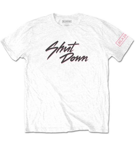 BlackPink: Shut Down (Sleeve Print) - White T-Shirt