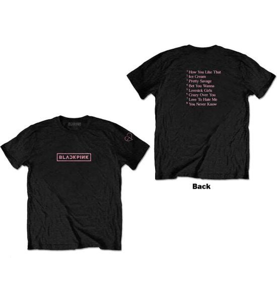 BlackPink: The Album Track list (Back Print) - Black T-Shirt