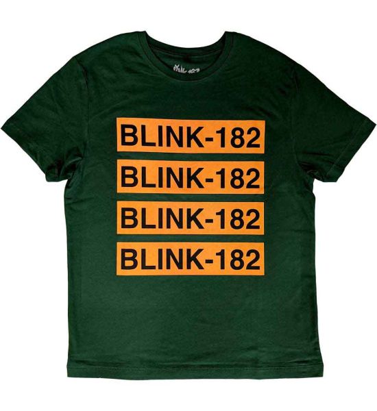 Blink-182: Logo Repeat - Green T-Shirt