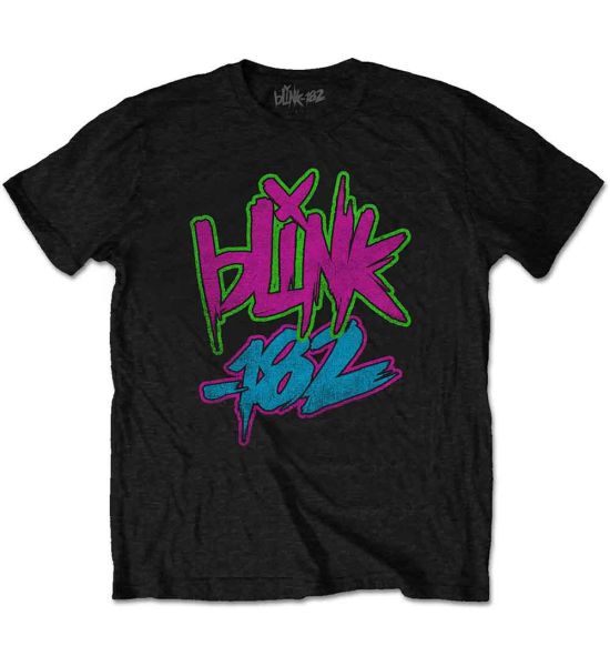 Blink-182: Neon Logo - Black T-Shirt