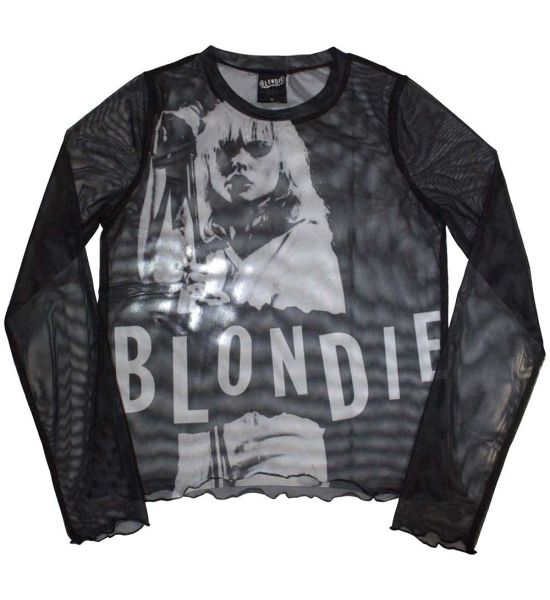 Blondie: Mic Stand (Mesh, Sublimation Print) - Black Ladies Long Sleeve T-Shirt