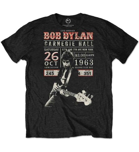 Bob Dylan: Carnegie Hall '63 (Eco Friendly) - Black T-Shirt