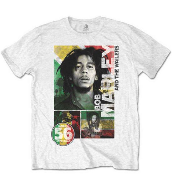 Bob Marley: 56 Hope Road Rasta - White T-Shirt