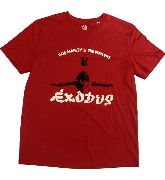 Bob Marley: Exodus Arms Outstretched (Hi-Build) - Red T-Shirt