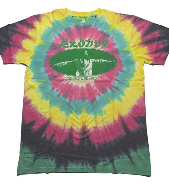 Bob Marley: Exodus Oval (Dye Wash) - Multicolour T-Shirt