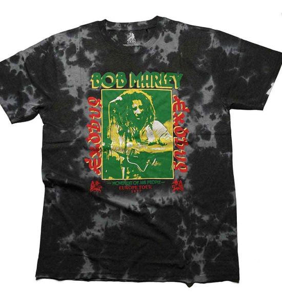 Bob Marley: Exodus Tie-Dye (Dye Wash) - Black T-Shirt