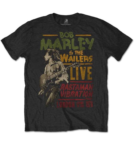 Bob Marley: Rastaman Vibration Tour 1976 - Black T-Shirt