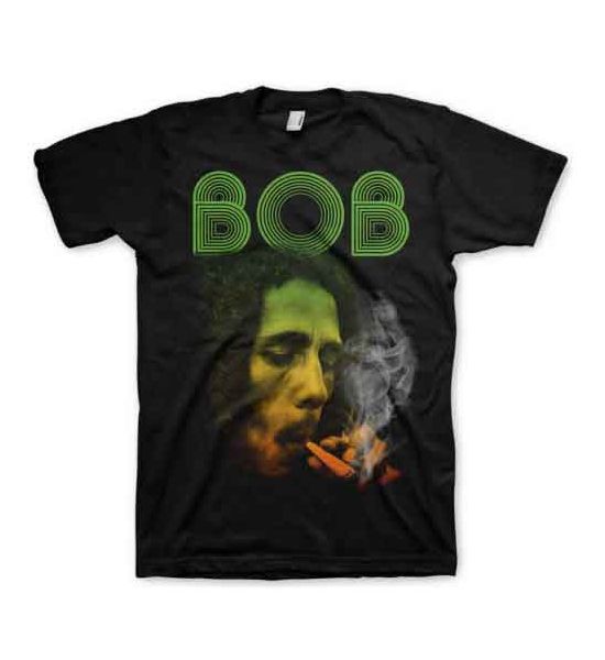 Bob Marley: Smoking Da Erb - Black T-Shirt