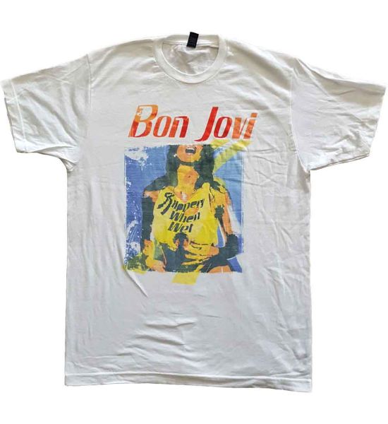 Bon Jovi: Slippery When Wet Original Cover - White T-Shirt