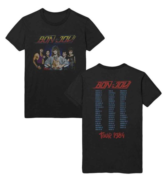 Bon Jovi: Tour '84 (Back Print) - Black T-Shirt