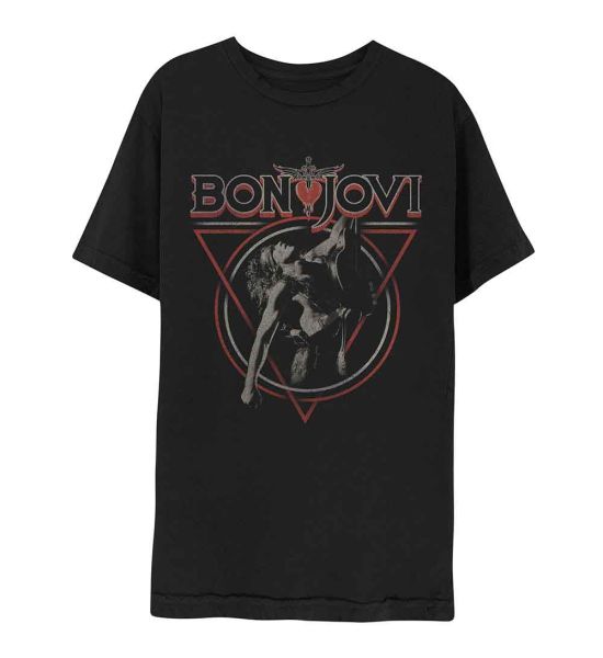 Bon Jovi: Triangle Overlap - Black T-Shirt