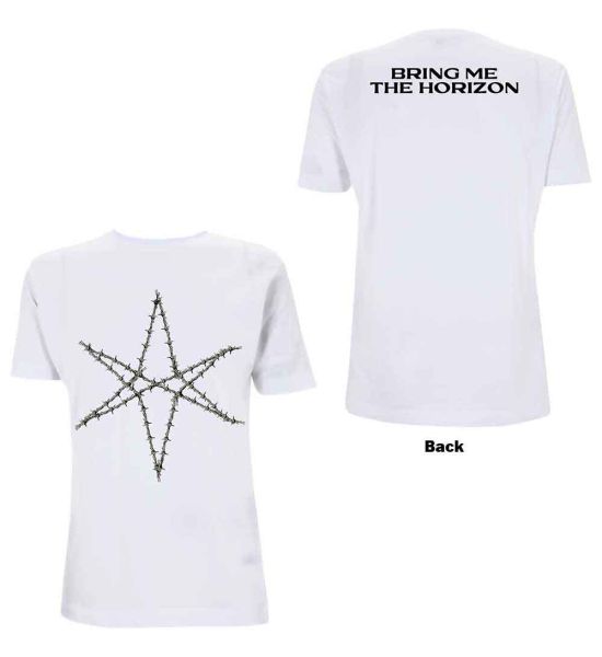 Bring Me The Horizon: Barbed Wire (Back Print) - White T-Shirt