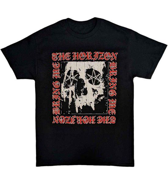 Bring Me The Horizon: Metal Logo Skull - Black T-Shirt