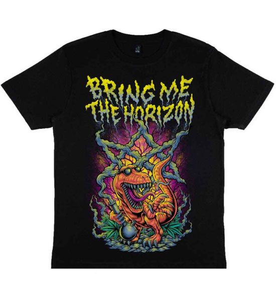 Bring Me The Horizon: Smoking Dinosaur - Black T-Shirt