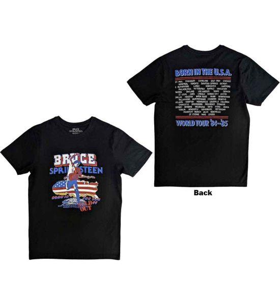 Bruce Springsteen: Born In The USA '85 (Back Print) - Black T-Shirt