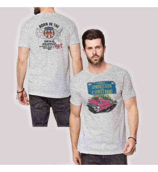 Bruce Springsteen: Pink Cadillac (Back Print) - Heather Grey T-Shirt