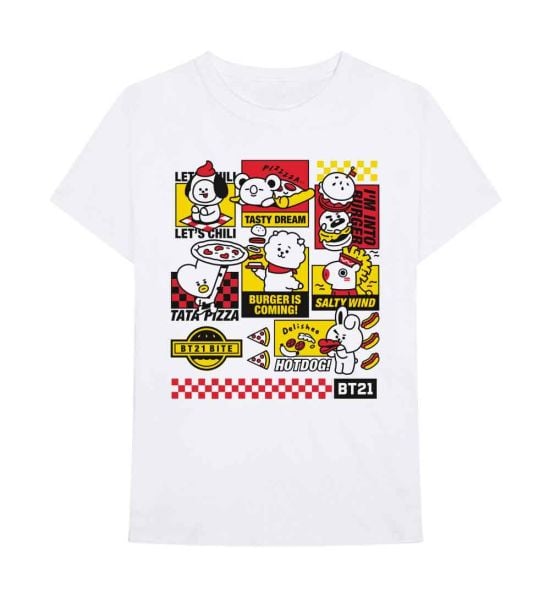 BT21: Bite Fast Food - White T-Shirt