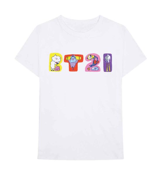 BT21: Doodle Letters - White T-Shirt