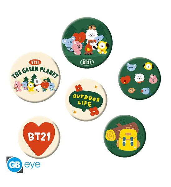 BT21: Green Planet Badge Pack