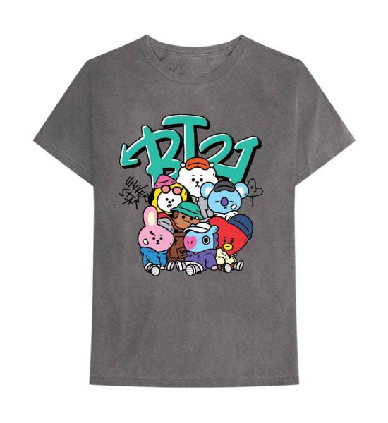 BT21: Street Mood Group - Charcoal Grey T-Shirt