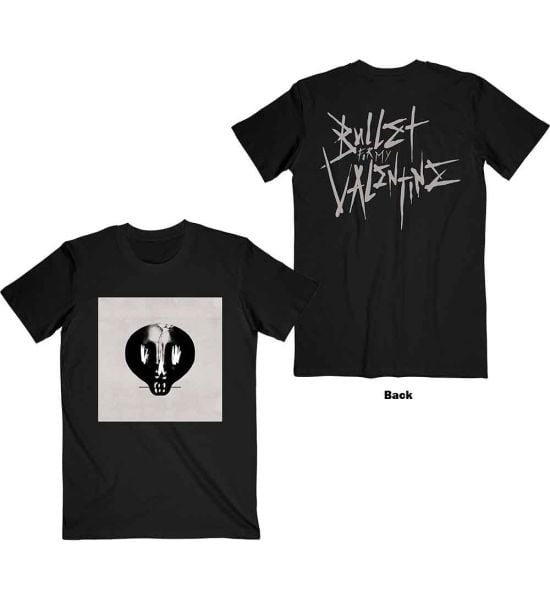 Bullet For My Valentine: Album Cropped & Large Logo (Back Print) - Black T-Shirt