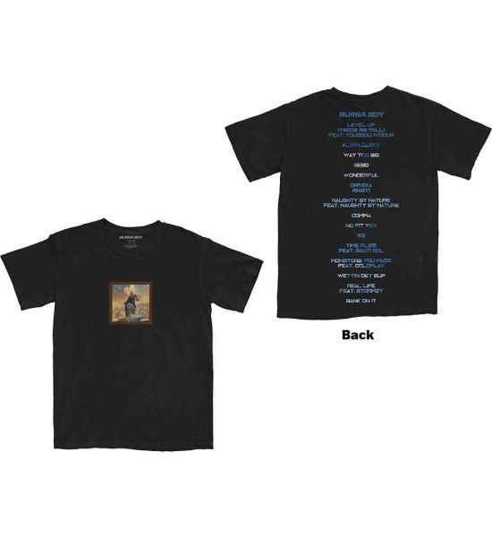 Burna Boy: Album Tracks (Back Print) - Black T-Shirt