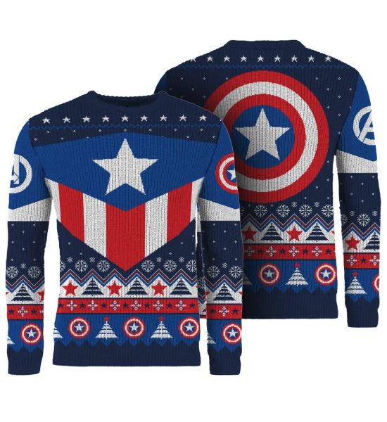 Captain America: Red White And Blue Ugly Christmas Sweater