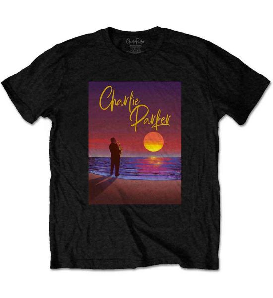 Charlie Parker: Purple Sunset - Black T-Shirt