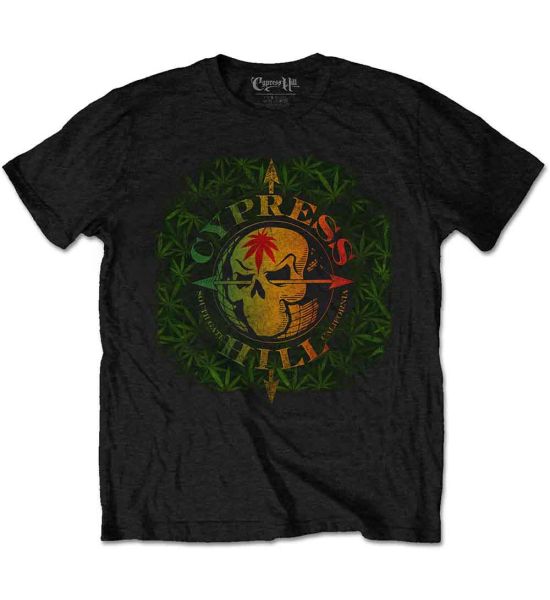 Cypress Hill: South Gate Logo & Leaves - Black T-Shirt