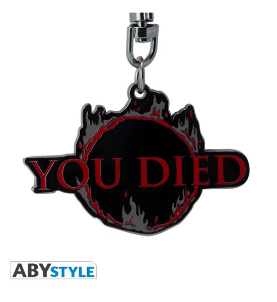 Dark Souls: You Died Metal Keychain