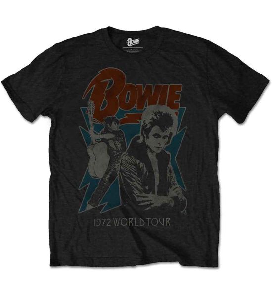 David Bowie: 1972 World Tour - Black T-Shirt