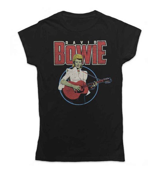 David Bowie: Acoustic Bootleg - Ladies Black T-Shirt