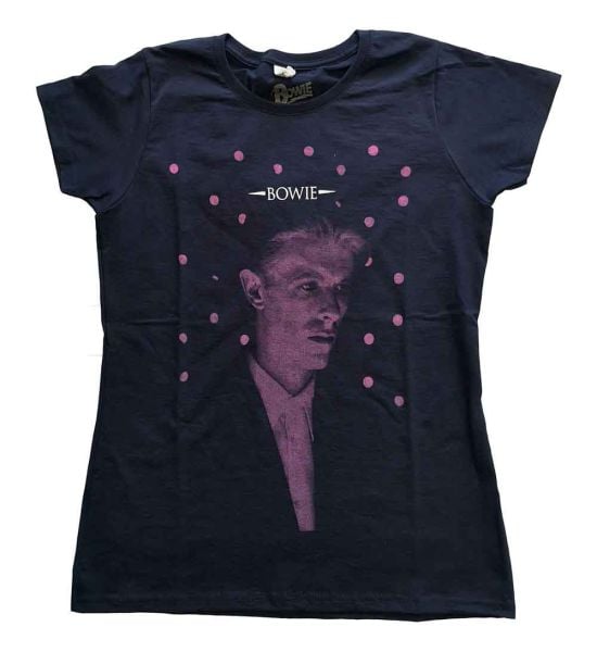 David Bowie: Dots - Ladies Navy Blue T-Shirt